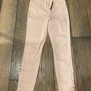 Hudson lace up stretchy jeans